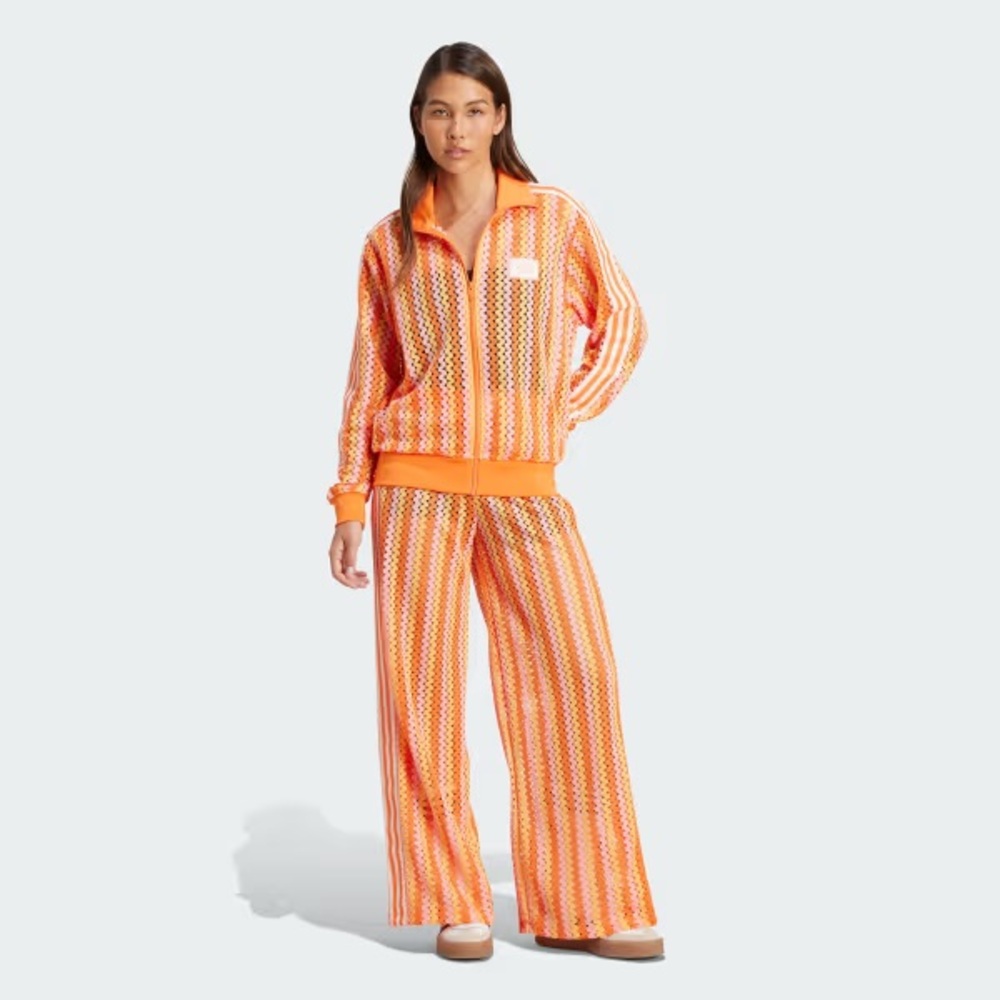 Orange Patterned Wide-Leg Women’s Pants - Picture 3 of 7